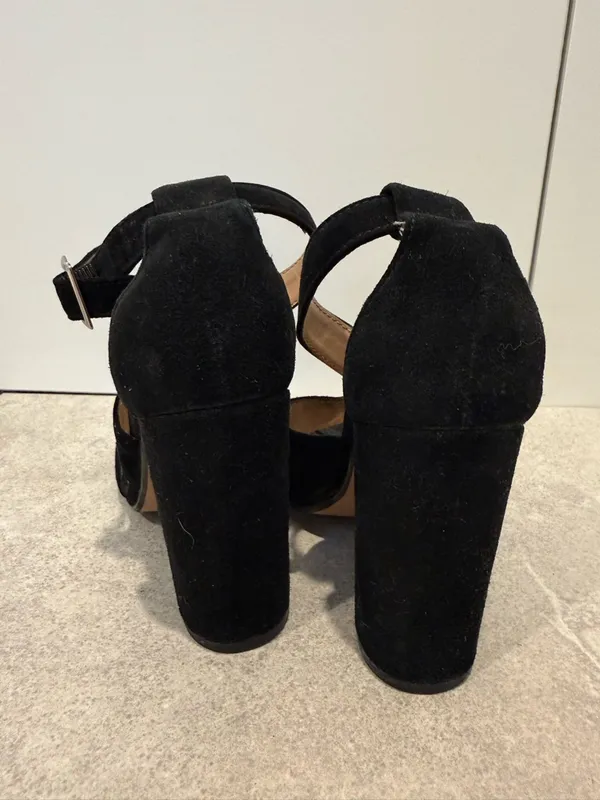 Steve Madden Black Suede Crisscross Ankle Heels - Image 3