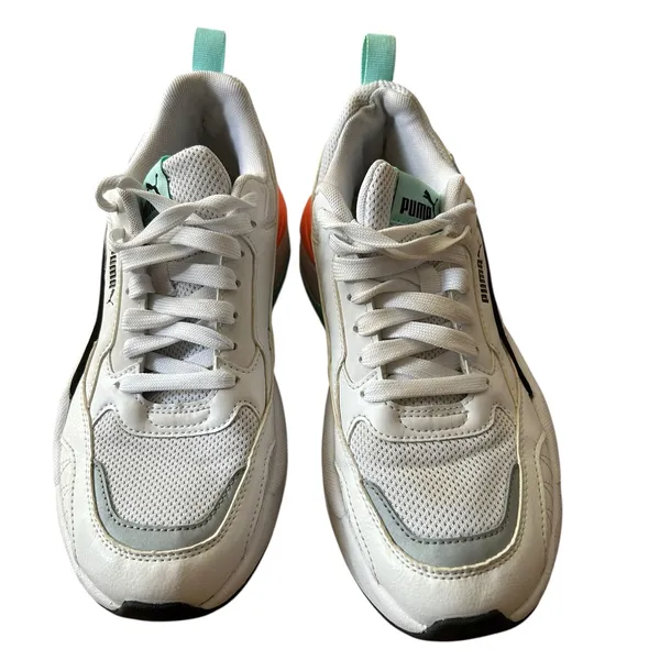 Puma RS-X³ Puzzle Sneakers White Teal Coral 6.5 (373108-17) Chunky Retro Shoes - Image 3