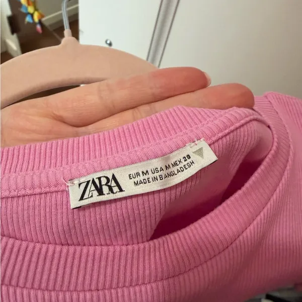 Zara Pink Ruffle Sleeve Tee - Image 3