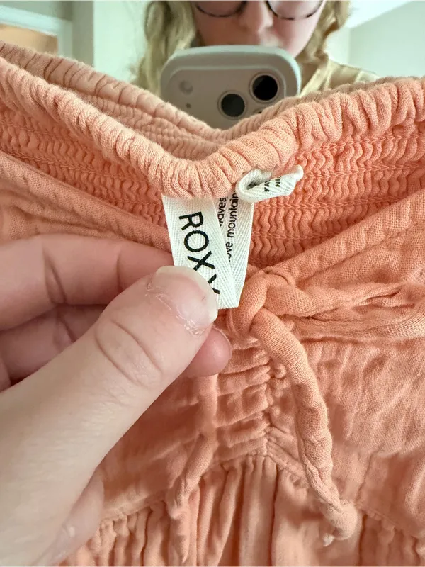 Roxy Coral Peach Off-Shoulder Mini Dress - Image 4