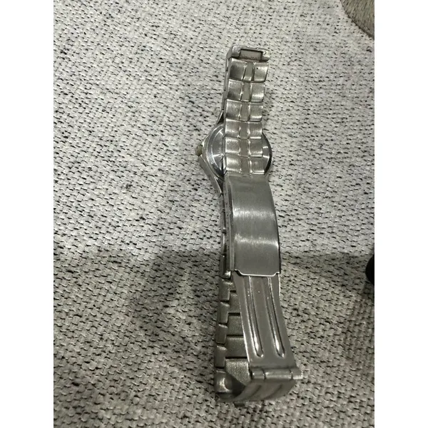 Milan Quartz Watch‎ Silver Tone Stainless Steel Day Date Indicator - Image 5