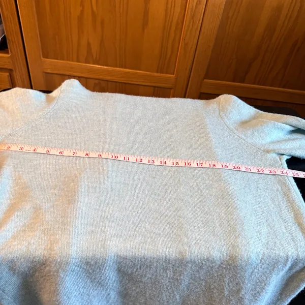 Lucky Brand Light Blue‎ Longline Open Front Cardigan Sweater Large Pockets - Image 6