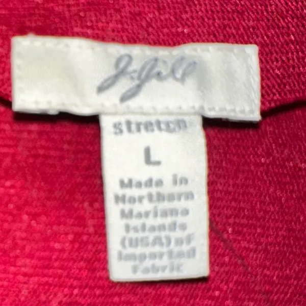 NWT J JILL Preppy‎ Scarlet Lace Overlay Button-Up Stretch Cardigan - large - Image 3