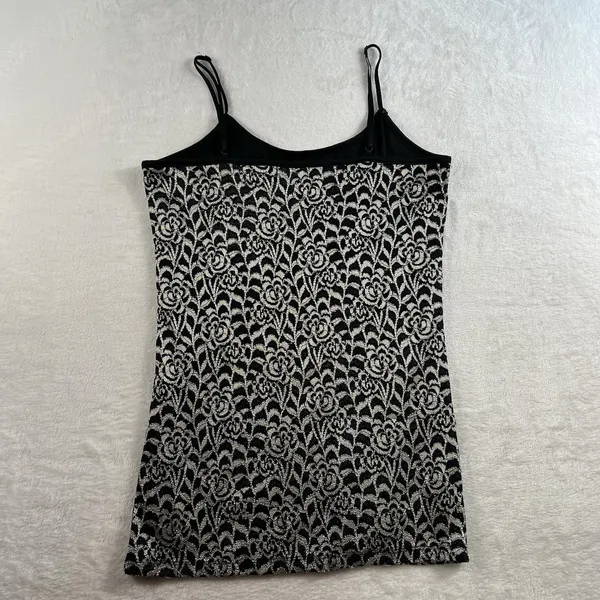 Vtg L Large Baby‎ Lace Cami Tank Top Y2K Goth Grunge Whimsigoth Festival Punk - Image 9