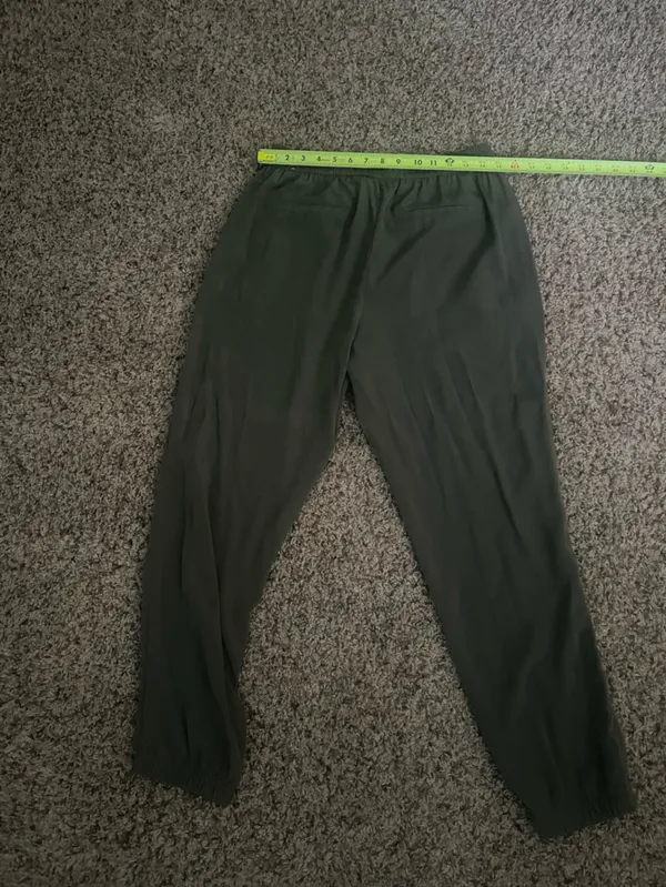 Express Olive Green Drawstring Ankle Joggers - Image 4