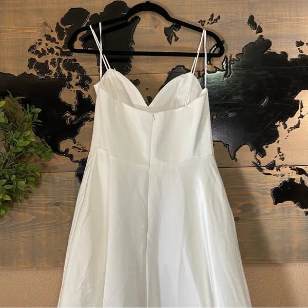 NWOT Lulus Flawless Radiance White Satin Floral Embroidered Maxi Dress - Image 11