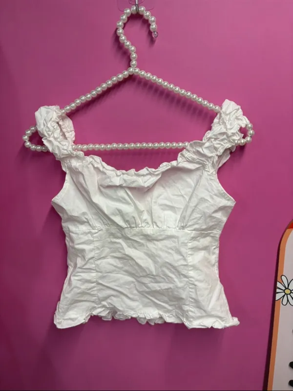 NWT Brandy Melville white Elena top small - Image 2