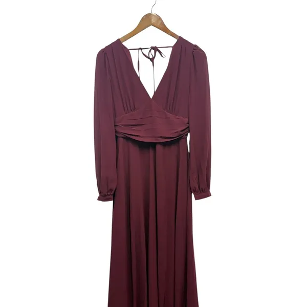 Lulus Love You So Burgundy Long Sleeve Maxi Dress size Small NWT - Image 6