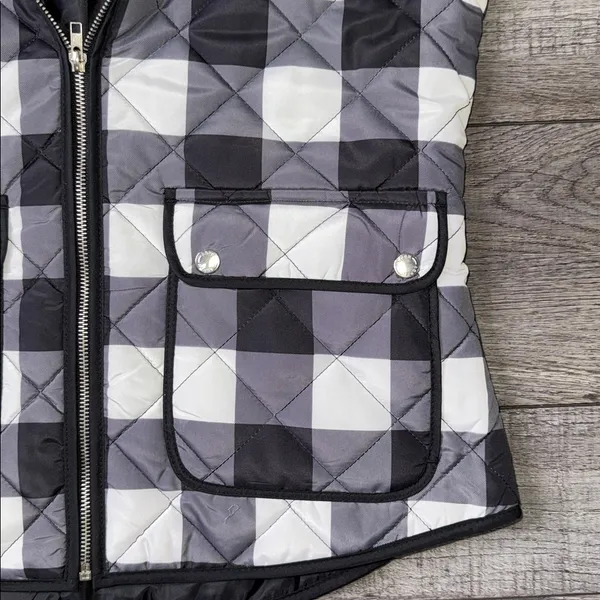 Aspen Quilted Puffer Checkered Vest Black Size L - Image 4