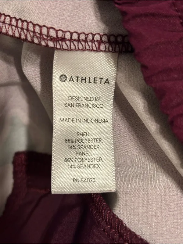 Athleta Floral Athletic Running Shorts Burgundy Pink Women’s Size 4 - Image 3