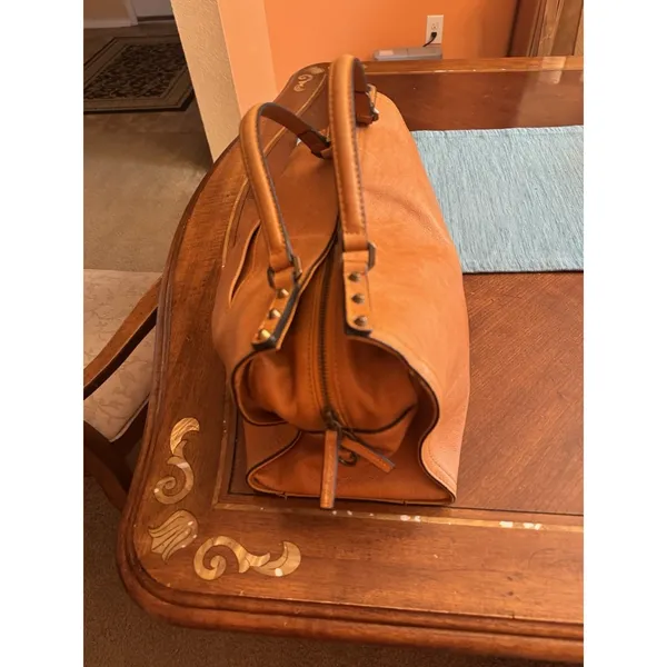 C & C California Leather Bag Satchel Crossbody Tote Womens Bag British Tan - Image 7