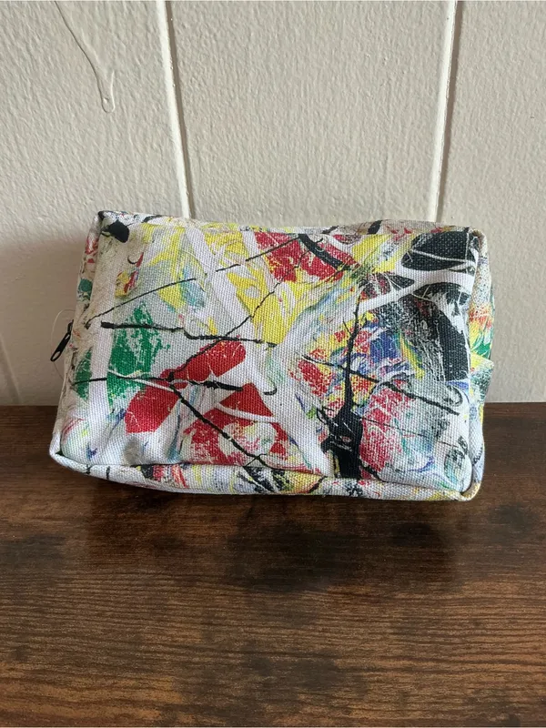 Vintage Rare MOMA X Jackson Pollack NWT Medium Cosmetic Makeup Zip Bag Pouch - Image 3