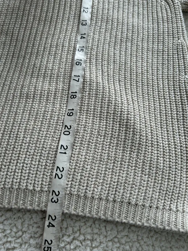 Quince Organic Cotton Fisherman Crew Neck Sweater Speckled Beige Size L - Image 14