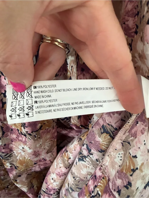 En Saison Jocelyn Pink Purple Floral Tiered Romantic Open Back Maxi Dress M - Image 7