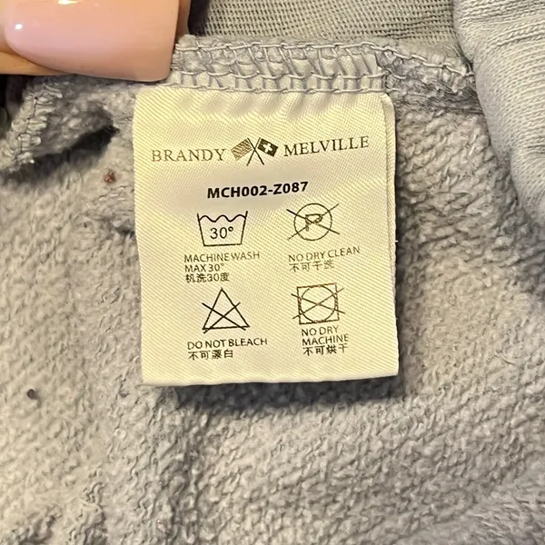 1017‎ | Brandy Melville Rosa Newport Beach Graphic Jogger Sweatpants Gray OS - Image 6
