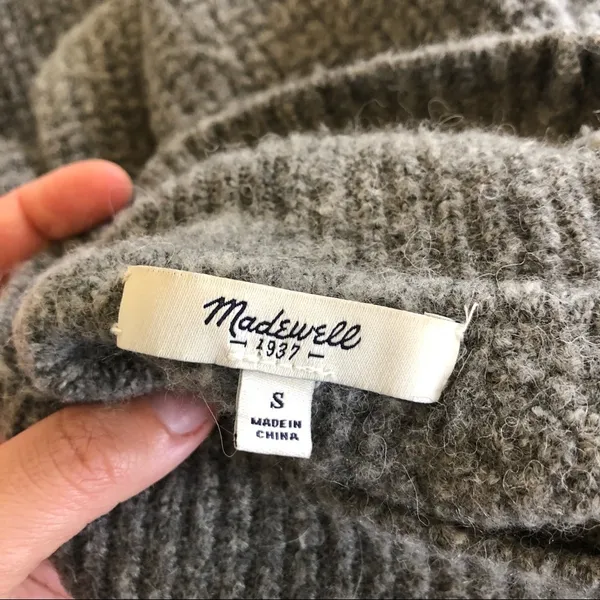 Madewell Gray Turtleneck Wool Alpaca Sweater - Image 4