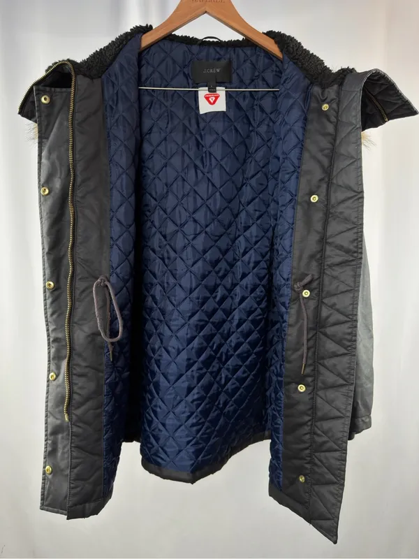 J. Crew Eco Friendly Primaloft Perfect Winter Parka in Navy Blue Size Large - Image 6