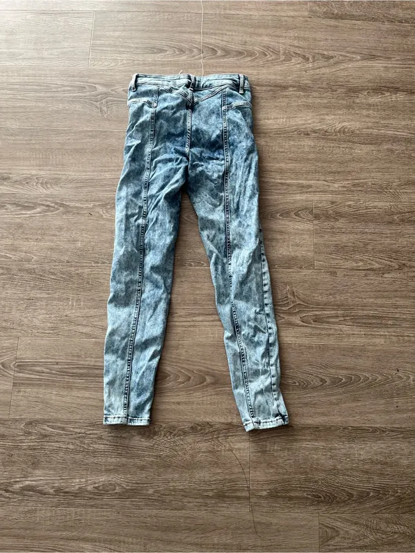 We The Free Riley Seamed Jeans Womens 26 Blue Acid Wash Skinny Stretch High Rise - Image 6