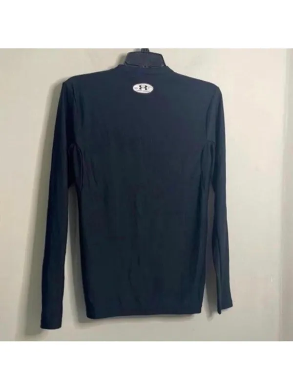 Under Armour Black Long Sleeve All Seasons Workout Compression Top Slim gym - Image 4