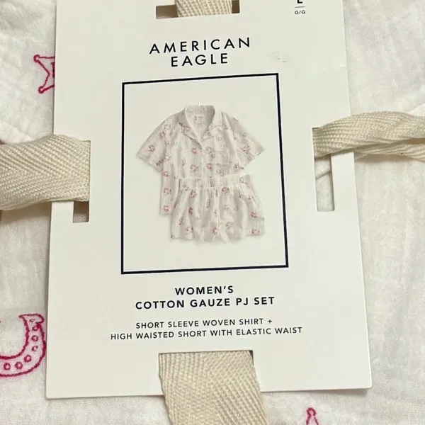 American Eagle WOMEN'S COTTON GAUZE PJ SET, NWT! - Image 4