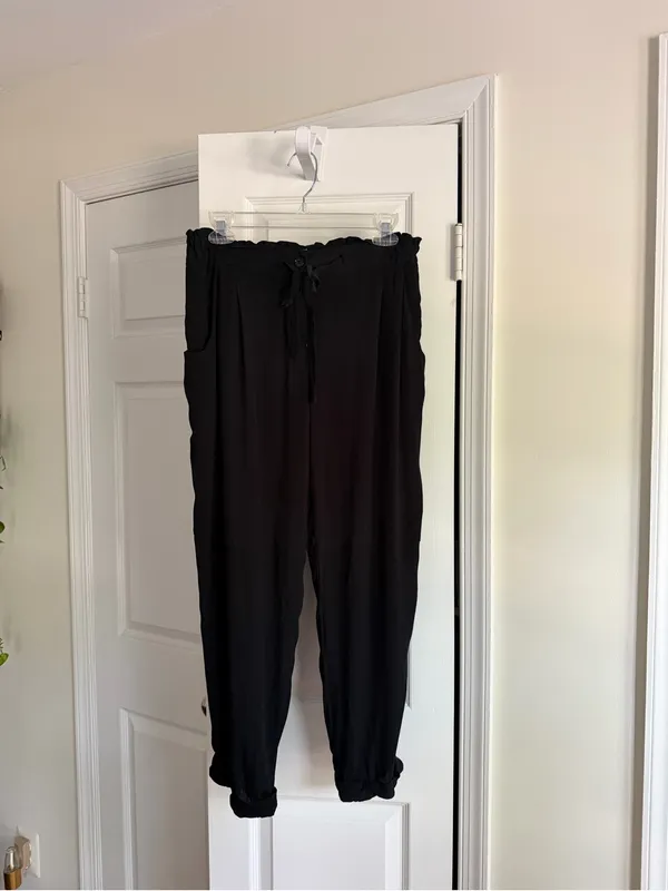 Wilfred Black Sheer Lightweight Drawstring Pants Size Medium - Image 4