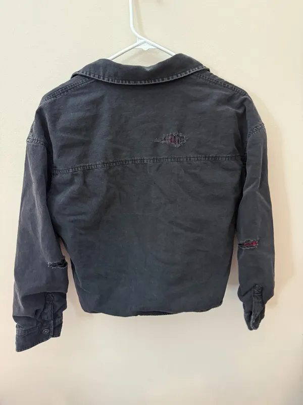 American Eagle Black and Red Flannel Jacket  - Image 6