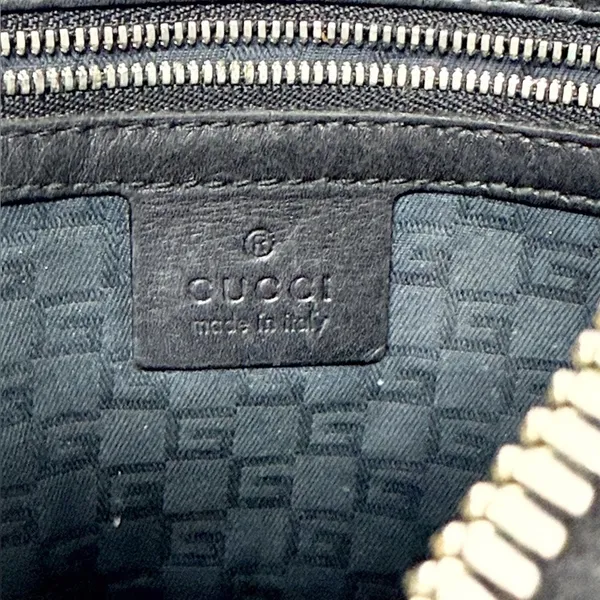 Gucci Reins Vintage Interlocking GG Perforated Leather Black Hobo Bag Purse - Image 9