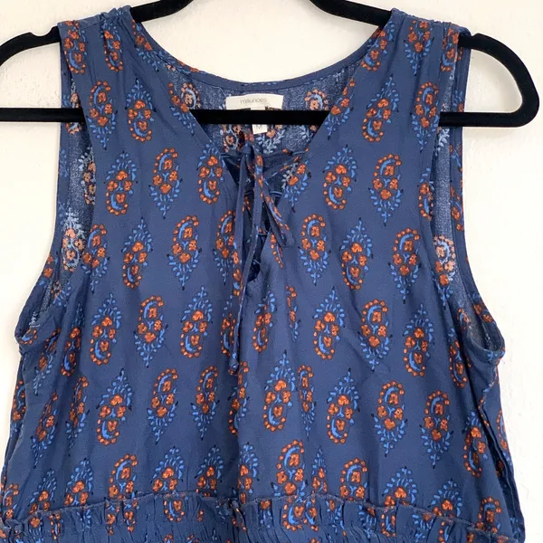 5/$25 Maurices Paisley‎ Tank Top Lace Up Neckline - Image 3