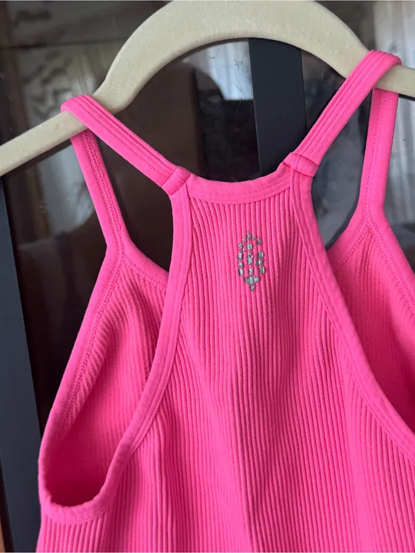 FP Movement Happiness Runs Hot Pink Crop Racerback Ribbed Tank neon XS/S top - Image 8