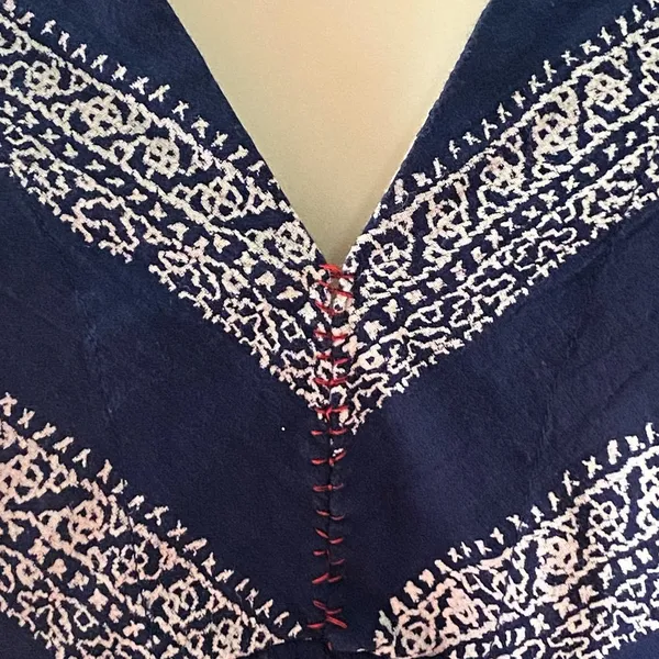 LUCKY BRAND Blue Boho Bandana Bohemian Pullover Blouse ~ Women's SMALL - Image 7
