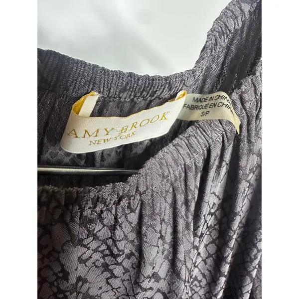 Ramy Brooke Lauren Cold Shoulder Snake Print Mini Dress Women's Gray Size Small - Image 4
