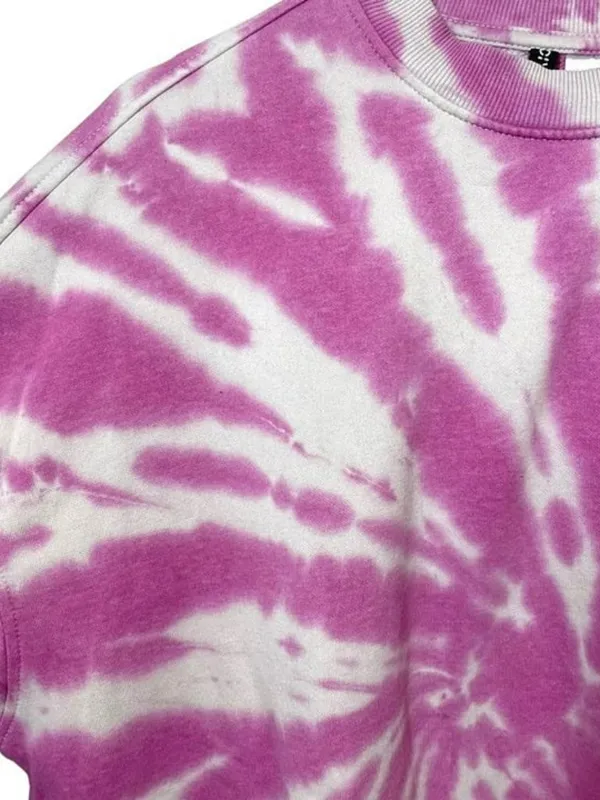 H&M Pink Tie Dye Oversized Sweatshirt Crewneck Lounge Pullover S - Image 3