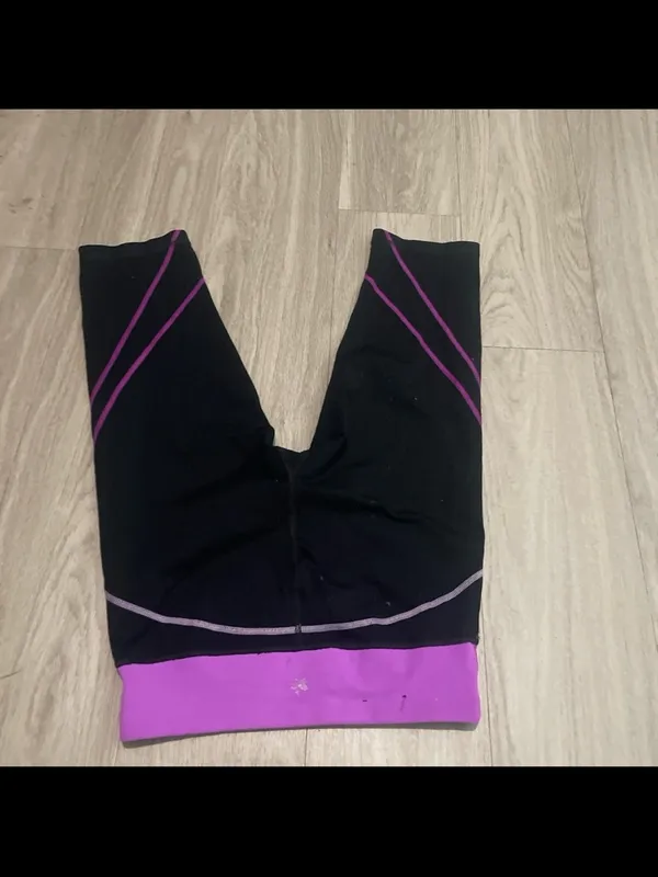tek gear Black Capri Leggings with Purple Waistband - Image 3