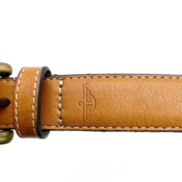 Dockers Womens‎ M Colorblock Belt Western Brown Red Black Leather Brass - Image 4
