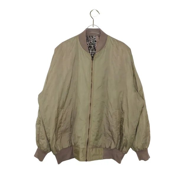 1980s Vintage Brown Snakeskin Reversible Bomber Jacket Large - Image 4