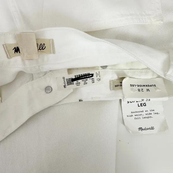 Madewell Superwide Leg Jeans Airy Denim Tile White High Rise Relaxed US 28 NWT - Image 11