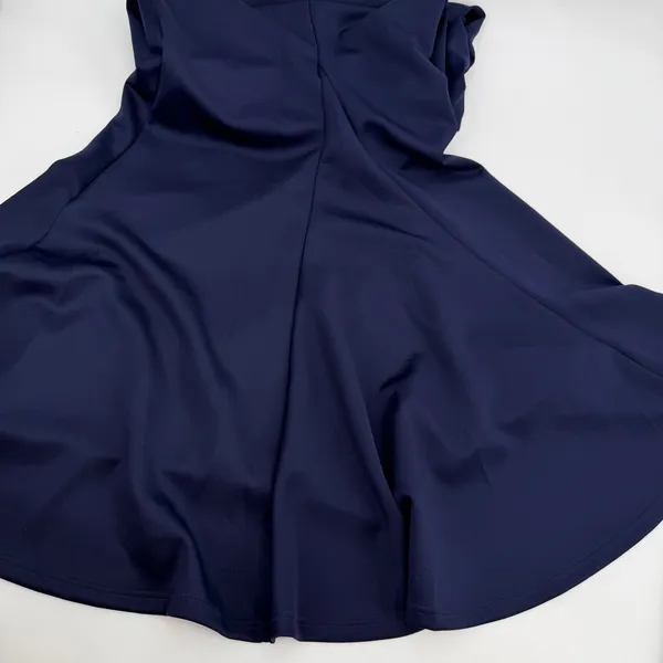 Formal Dress Womens M Navy Blue Boatneck V-back Mermaid Long Maxi Elegant Gown - Image 12