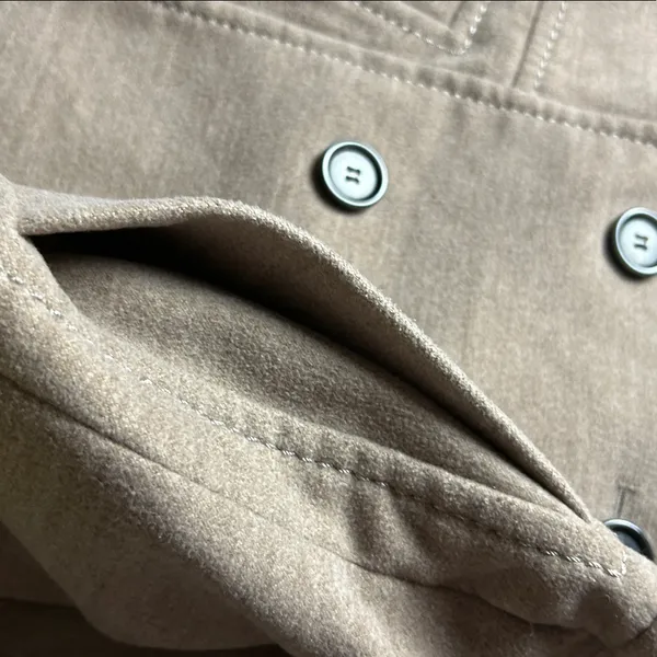 H&M Tan Double-Breasted Pea Coat Size 6 - Image 5