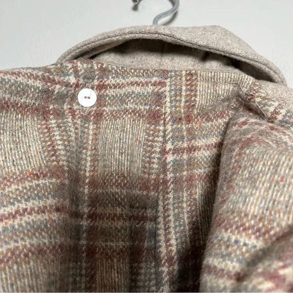 VTG 40s 50s Women Wool Coat Small Tan Longline‎ Hooded Scarf USA Made Lined - Image 10