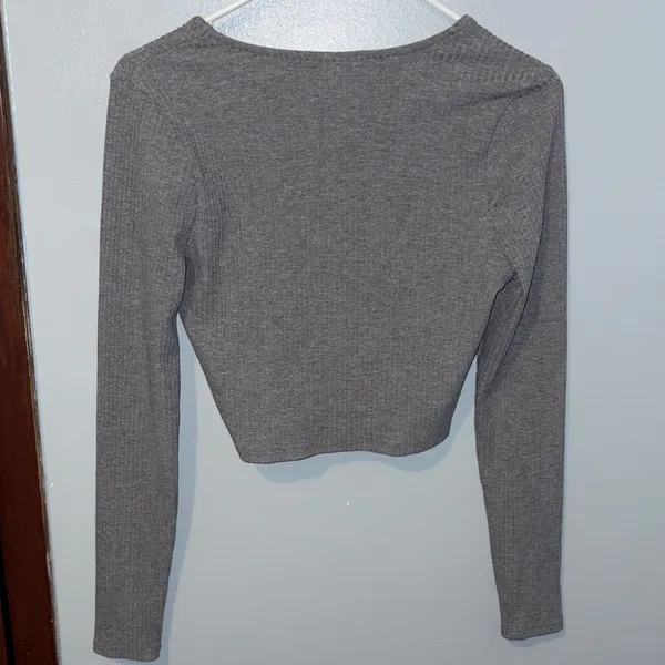 Bar III Ribbed Long Sleeve Crop Top - Image 4