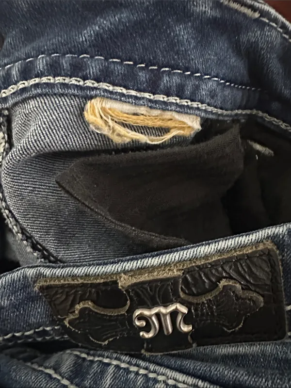 Miss Me Jeans Women's Blue Diamond Studded Pockets Y2K Bling Cowgirl - Image 8