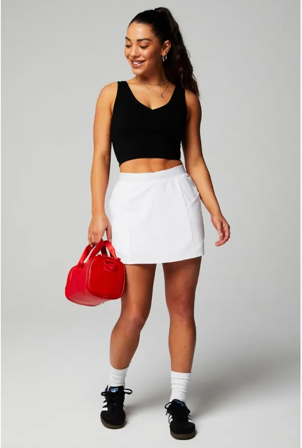 Fabletics White Woven Pocket Skirt with Built-In Short Size X-Large XL - Image 14