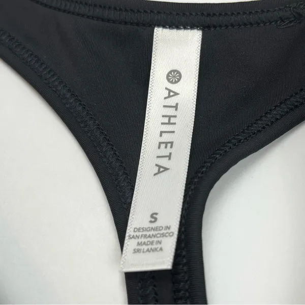 Athleta Lightning Tank Womens Size Small Black‎ Cropped Athletic Top Fitness Gym - Image 2