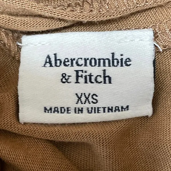 Abercrombie & Fitch Women Tan Turtleneck Pullover Short Sleeve Knit Top Size XXS - Image 4