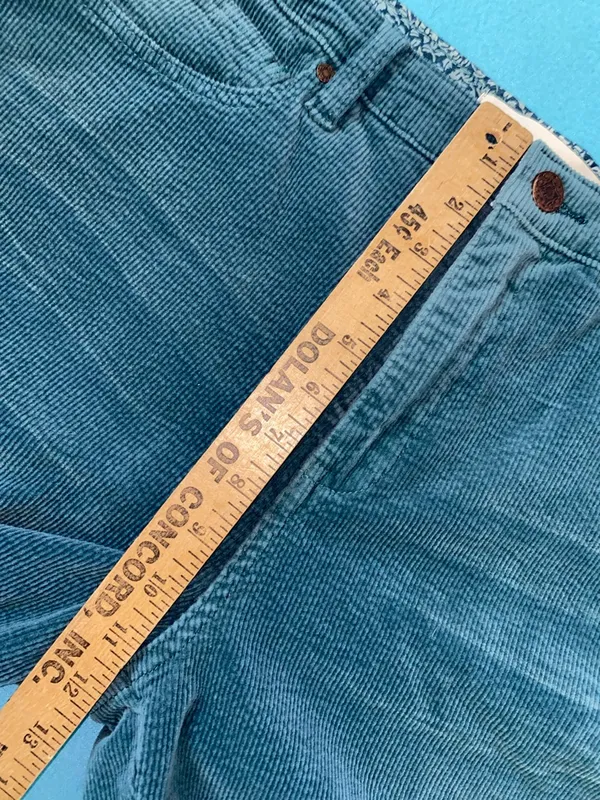 SOFT SURROUNDINGS Corduroy green teal straight leg button zipper closure size 14 - Image 8