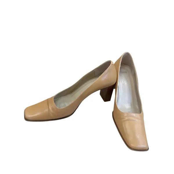 Nina Coach Malorie womens Vintage Tan Leather Square heels pumps size 8AA KU8092 - Image 2