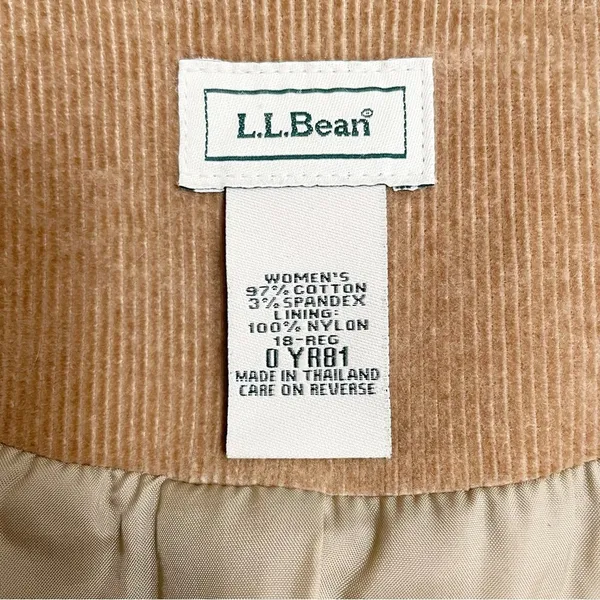Vintage L.L.Bean Corduroy Blazer Jacket Women’s Sz 18 Camel Tan Preppy 80s - Image 7