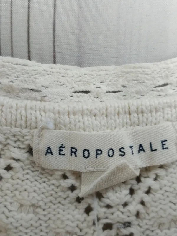 Aeropostale Ivory Coquette Boho Dollette Crochet Button-Front Festival Cami - Image 2