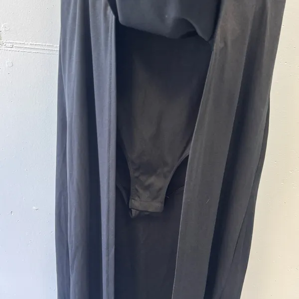 D&M Strapless Sheer Corset Mesh Panel‎ Maxi Dress with Bodysuit Lining Small Blk - Image 4