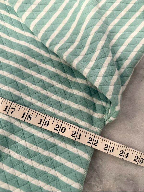 NWOT J. Crew Size M Mint Green Cream Reversible Quilted Striped Crew Sweatshirt - Image 6